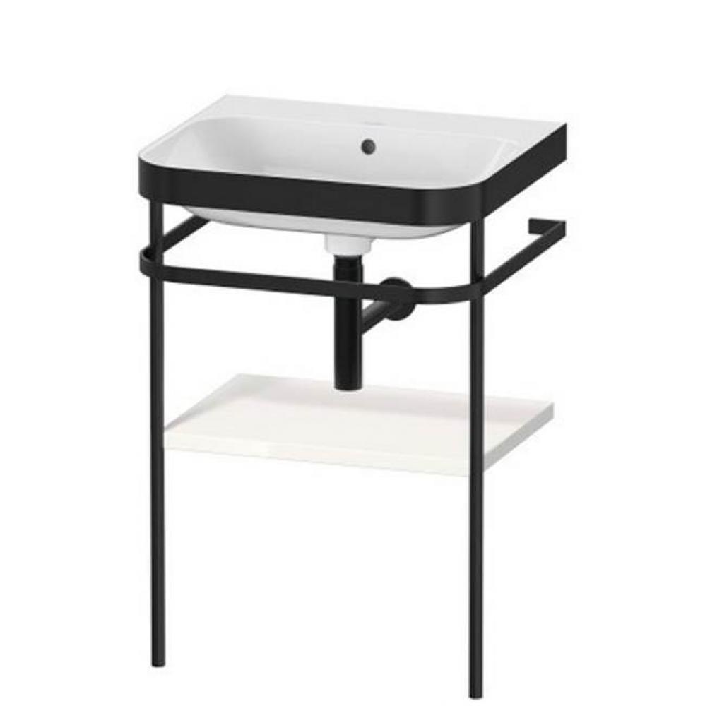 Happy D.2 Plus C-Bonded Vanity Kit with Sink and Metal Console White