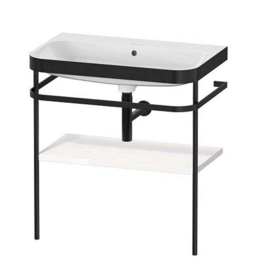 Happy D.2 Plus C-Bonded Vanity Kit with Sink and Metal Console White