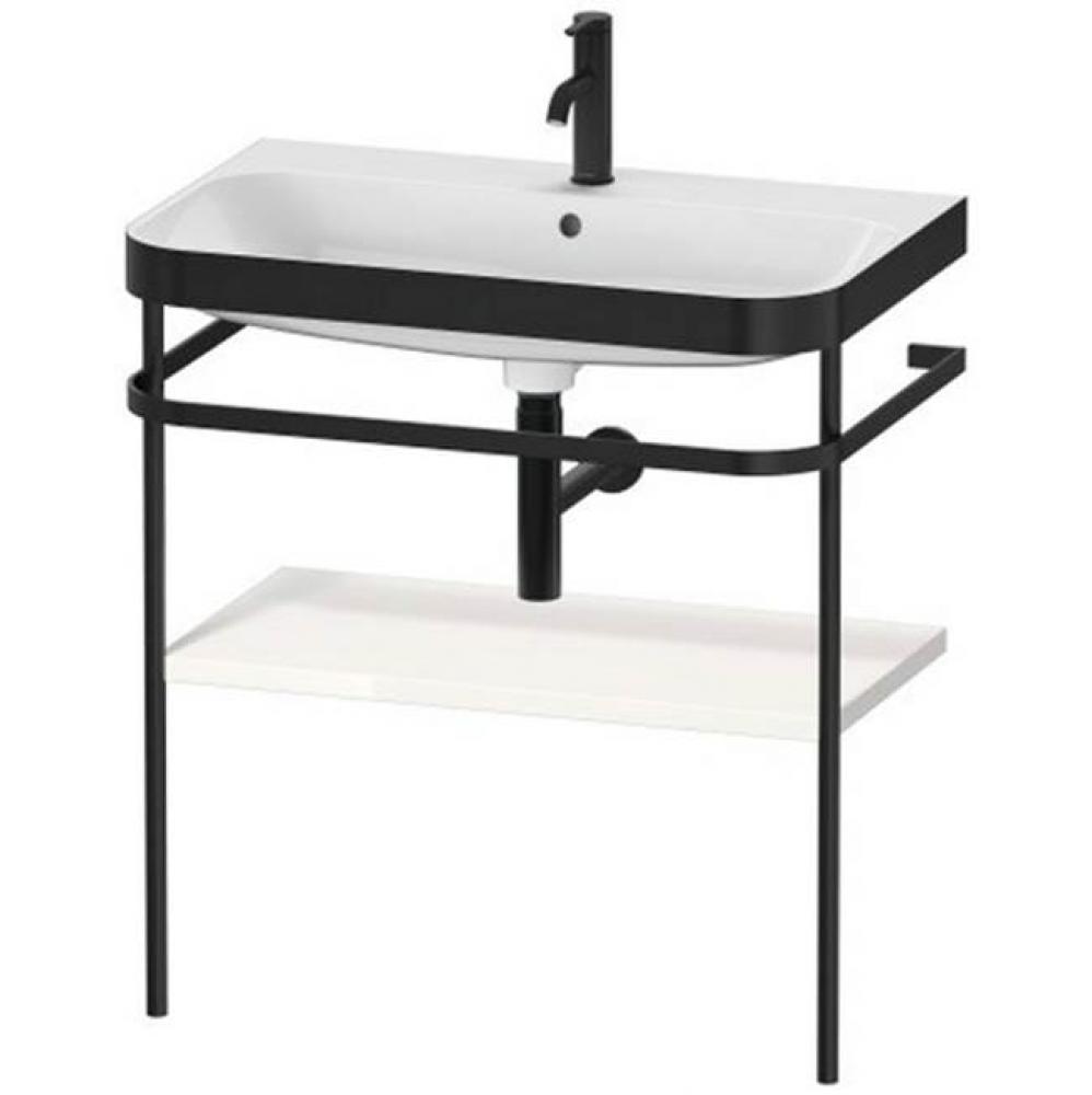 Happy D.2 Plus C-Bonded Vanity Kit with Sink and Metal Console White