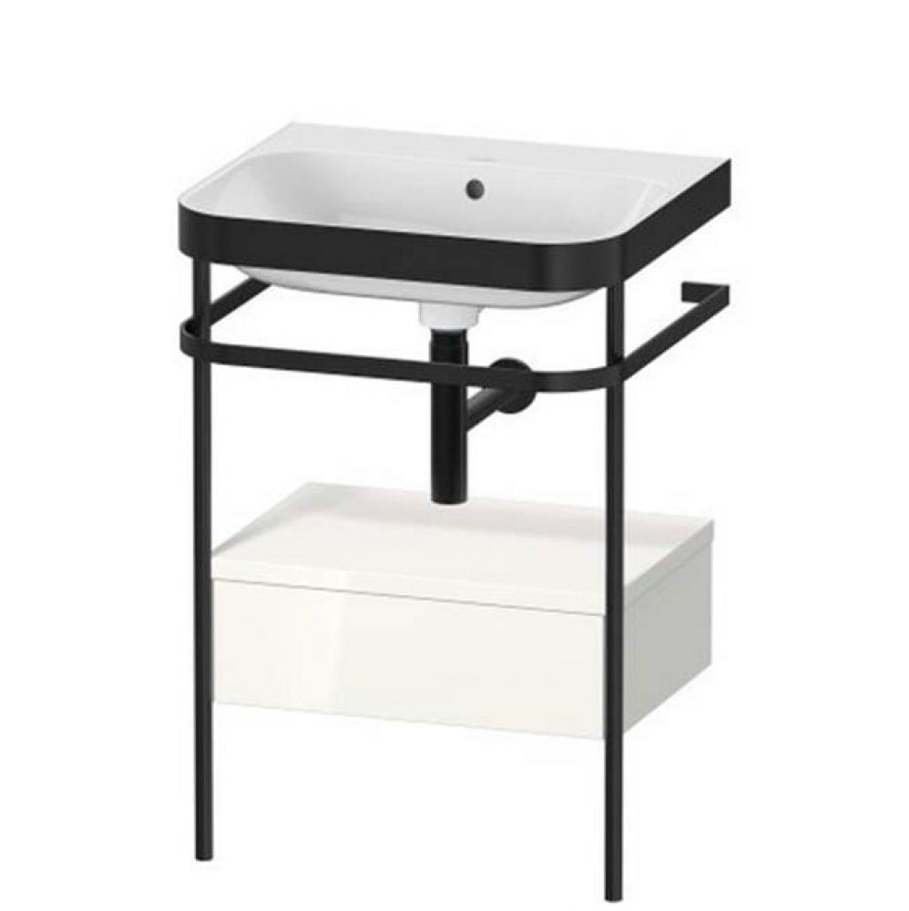 Happy D.2 Plus C-Bonded Vanity Kit with Sink and Metal Console White