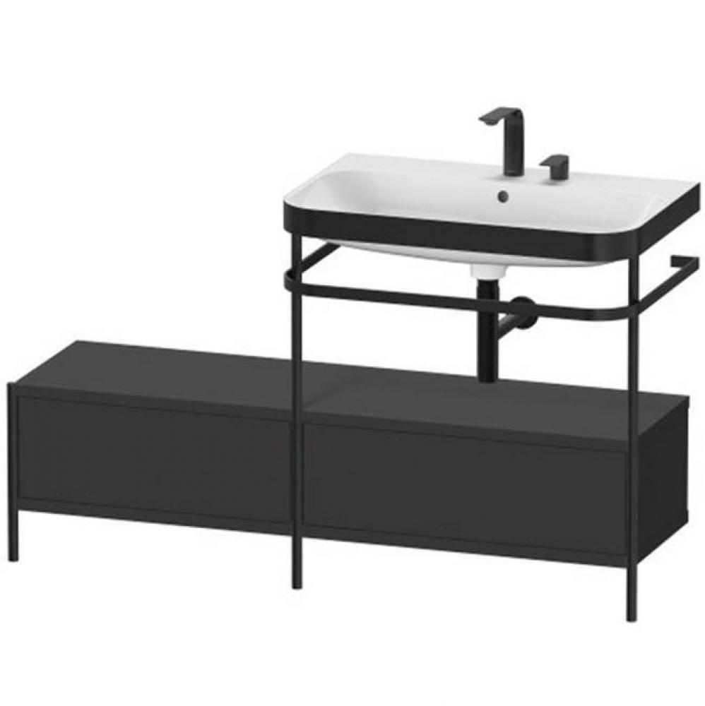 Happy D.2 Plus C-Bonded Vanity Kit with Sink and Metal Console Graphite