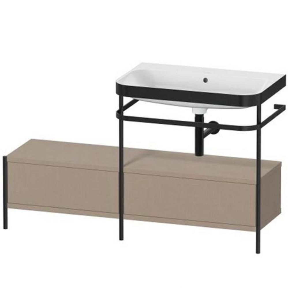 Happy D.2 Plus C-Bonded Vanity Kit with Sink and Metal Console Linen