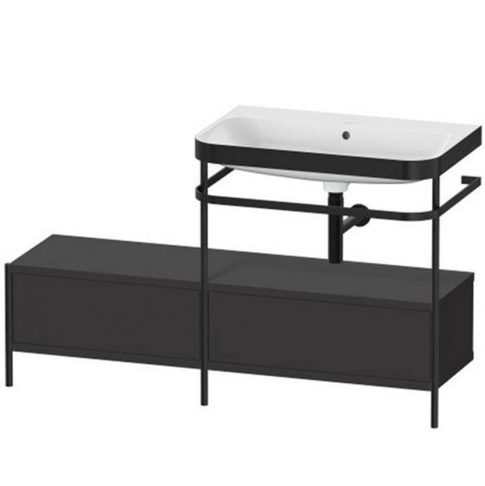 Happy D.2 Plus C-Bonded Vanity Kit with Sink and Metal Console Graphite