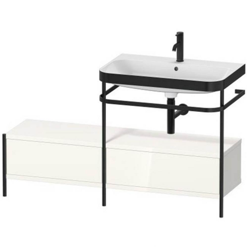 Happy D.2 Plus C-Bonded Vanity Kit with Sink and Metal Console White