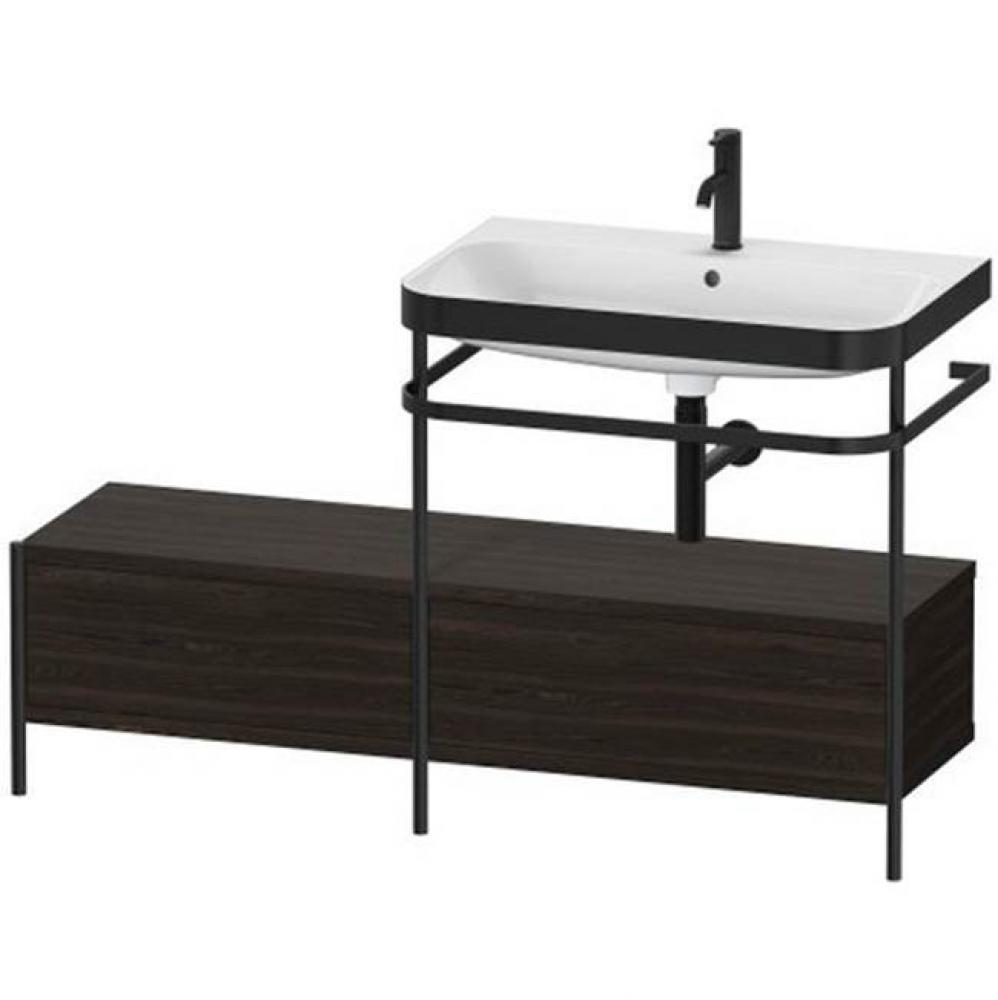 Happy D.2 Plus C-Bonded Vanity Kit with Sink and Metal Console Walnut Brushed