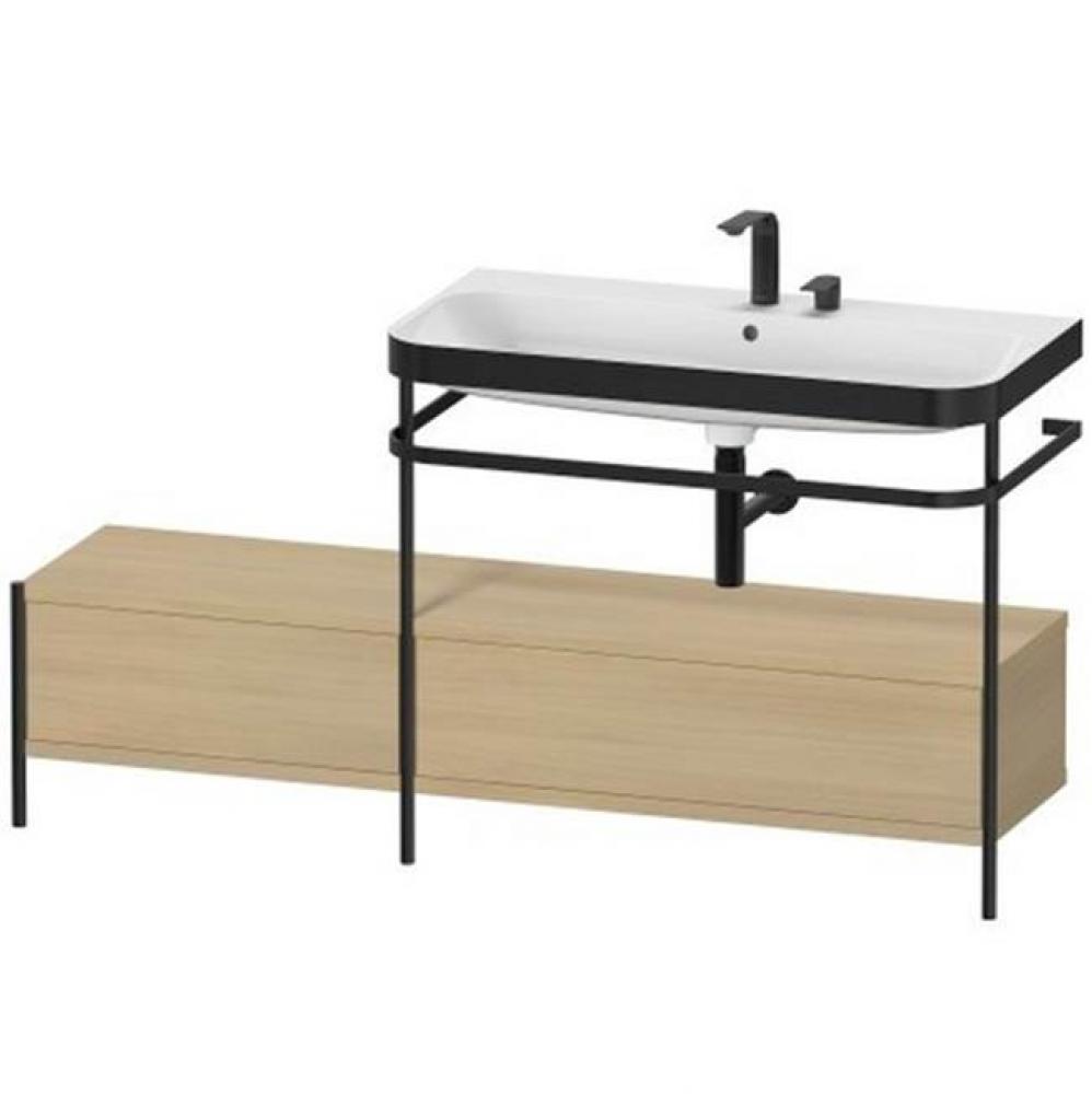 Happy D.2 Plus C-Bonded Vanity Kit with Sink and Metal Console Mediterranean Oak