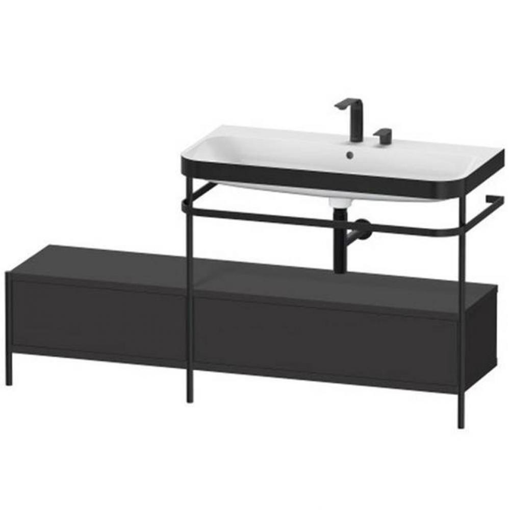 Happy D.2 Plus C-Bonded Vanity Kit with Sink and Metal Console Graphite