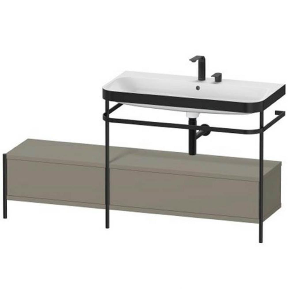 Happy D.2 Plus C-Bonded Vanity Kit with Sink and Metal Console Stone Gray