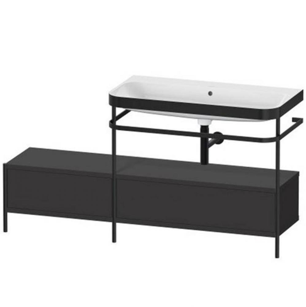 Happy D.2 Plus C-Bonded Vanity Kit with Sink and Metal Console Graphite