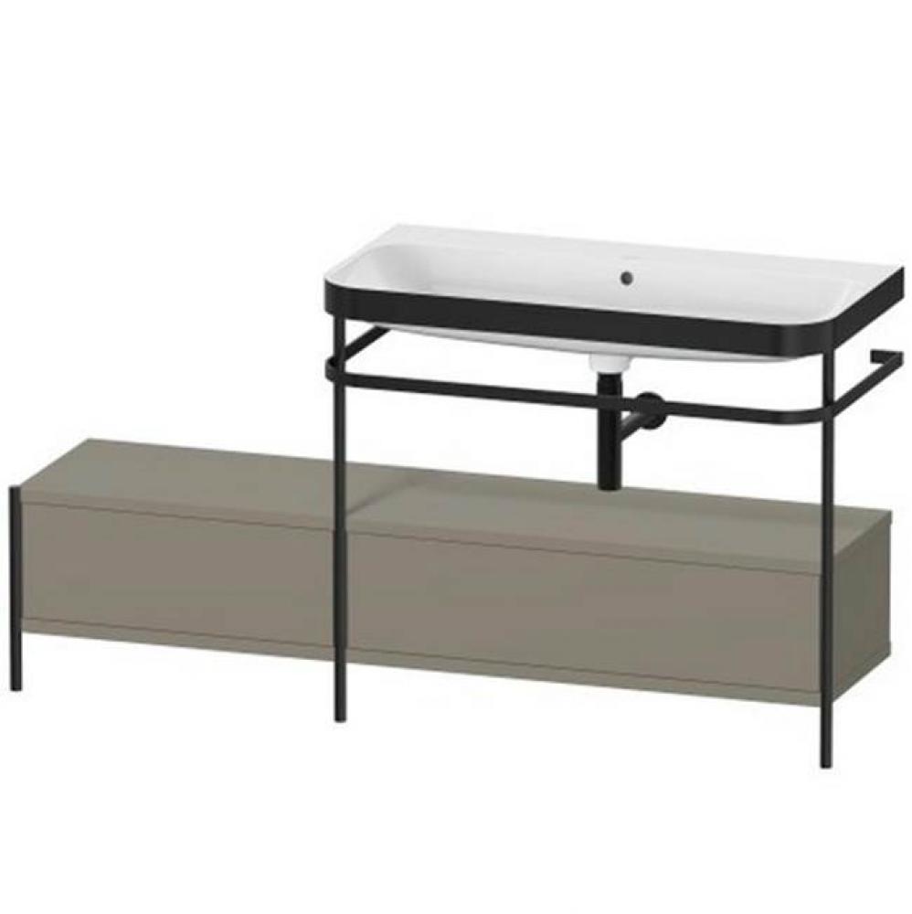 Happy D.2 Plus C-Bonded Vanity Kit with Sink and Metal Console Stone Gray