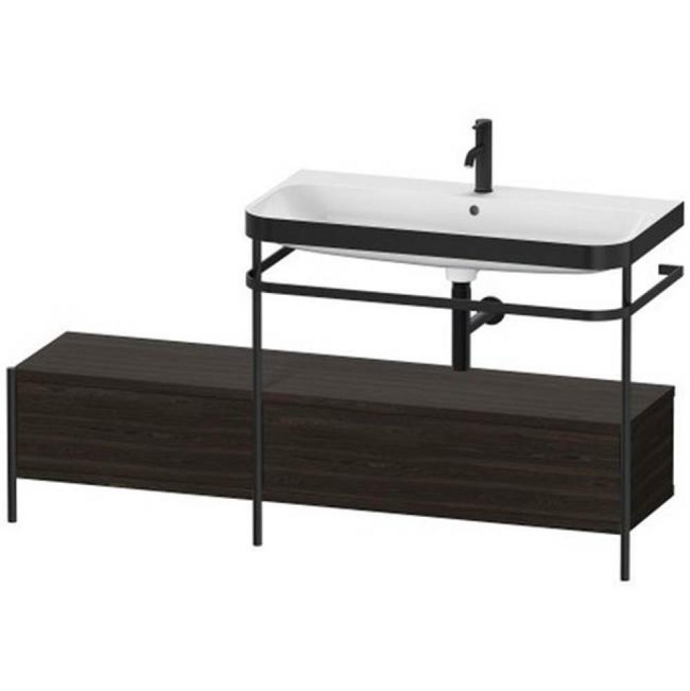 Happy D.2 Plus C-Bonded Vanity Kit with Sink and Metal Console Walnut Brushed