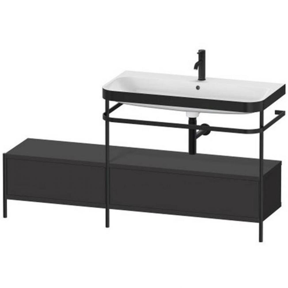 Happy D.2 Plus C-Bonded Vanity Kit with Sink and Metal Console Graphite