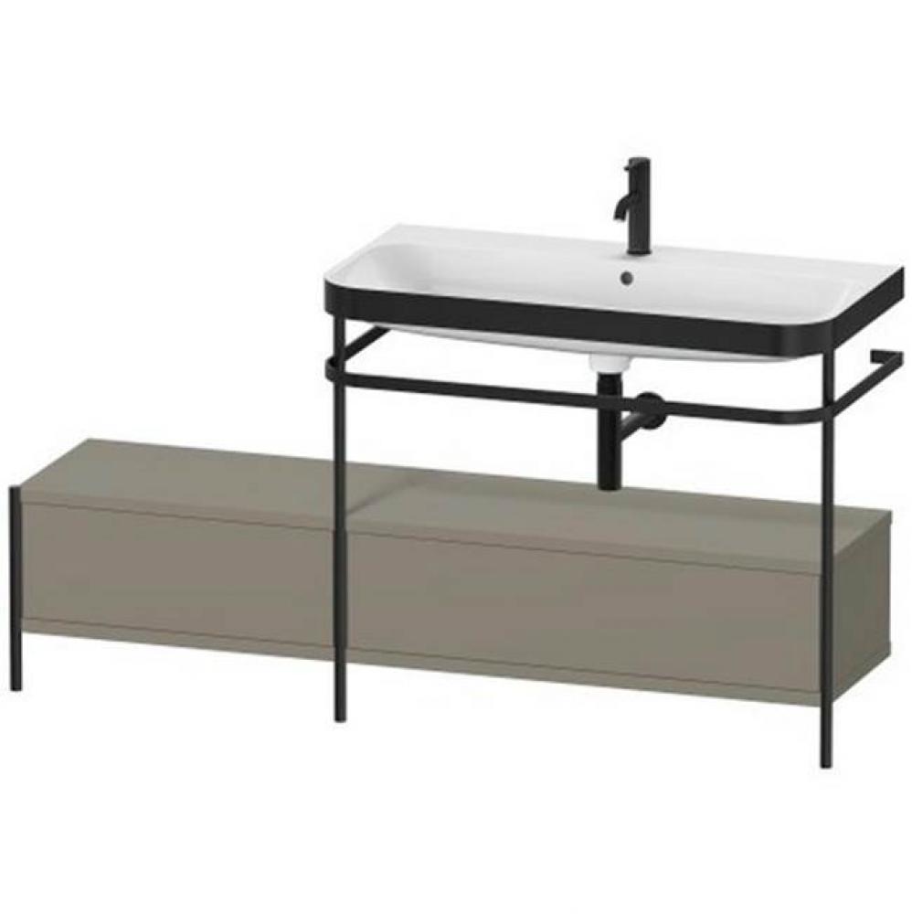 Happy D.2 Plus C-Bonded Vanity Kit with Sink and Metal Console Stone Gray