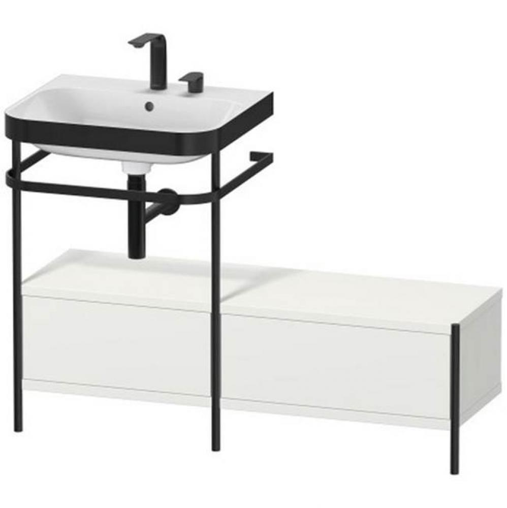 Happy D.2 Plus C-Bonded Vanity Kit with Sink and Metal Console Nordic White