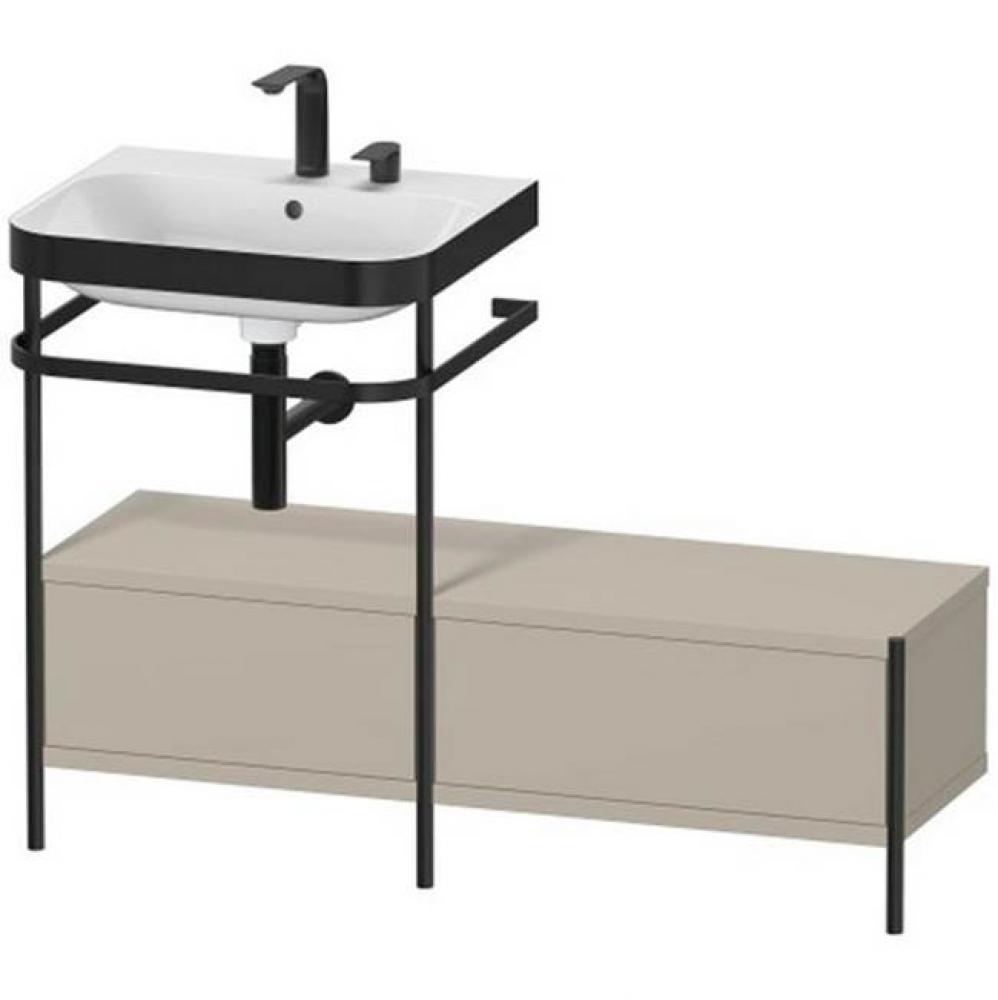 Happy D.2 Plus C-Bonded Vanity Kit with Sink and Metal Console Taupe