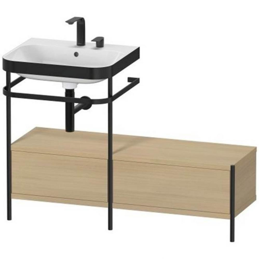 Happy D.2 Plus C-Bonded Vanity Kit with Sink and Metal Console Mediterranean Oak