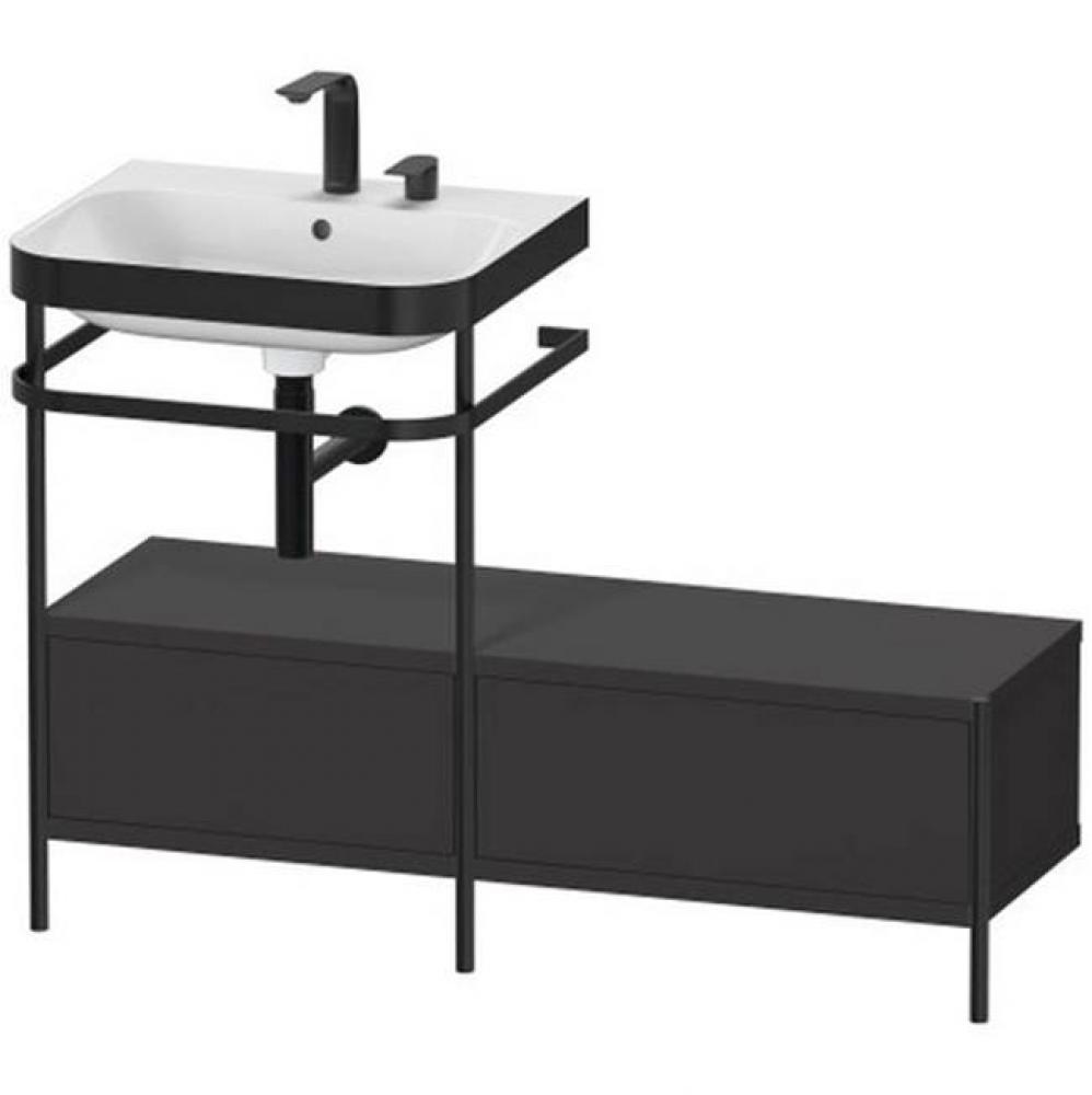 Happy D.2 Plus C-Bonded Vanity Kit with Sink and Metal Console Graphite