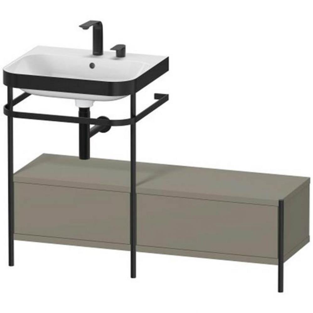 Happy D.2 Plus C-Bonded Vanity Kit with Sink and Metal Console Stone Gray