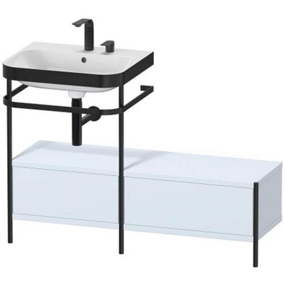 Duravit Happy D.2 Plus C-Bonded Vanity Kit with Sink and Metal Console Light Blue