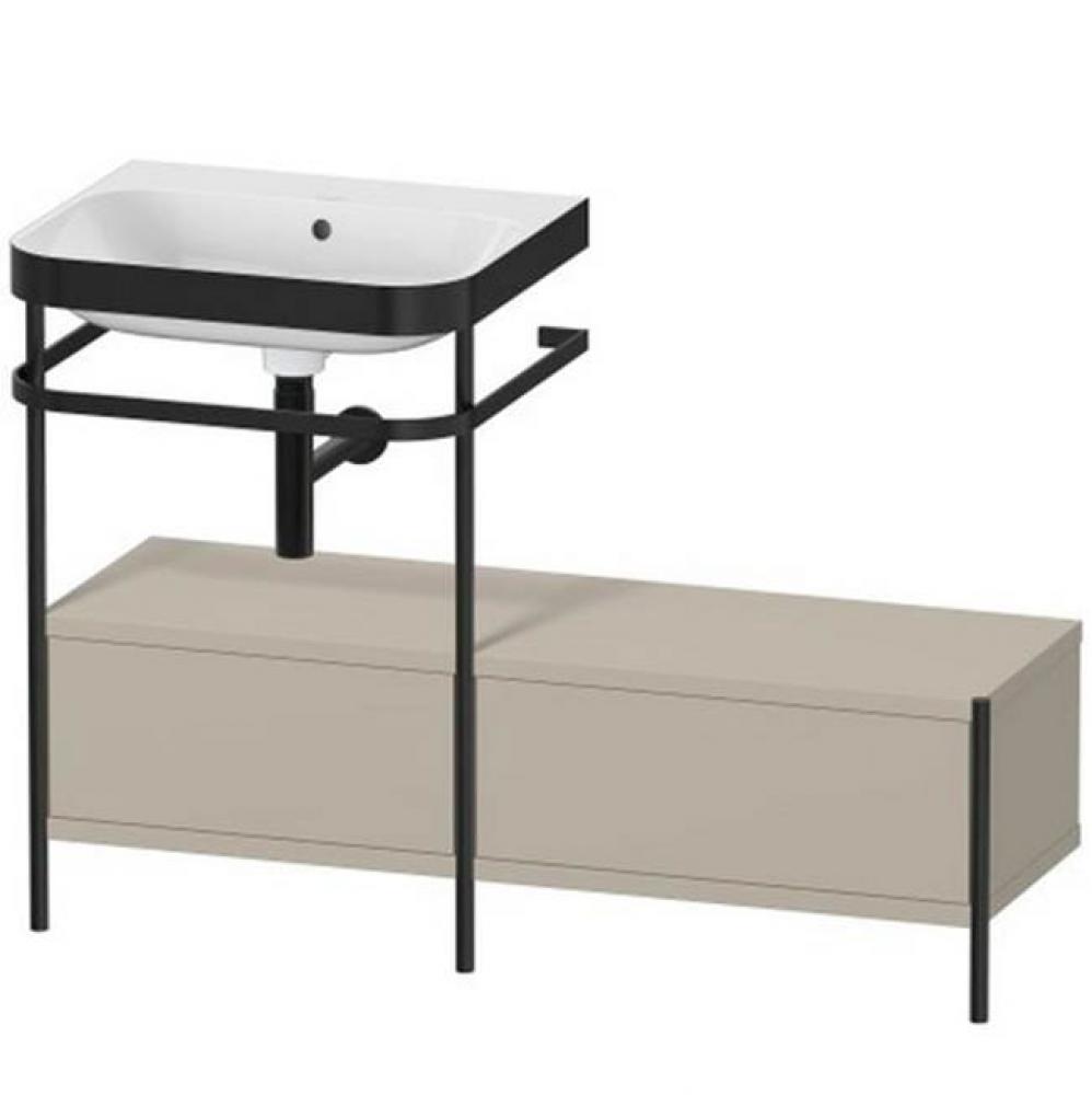 Happy D.2 Plus C-Bonded Vanity Kit with Sink and Metal Console Taupe