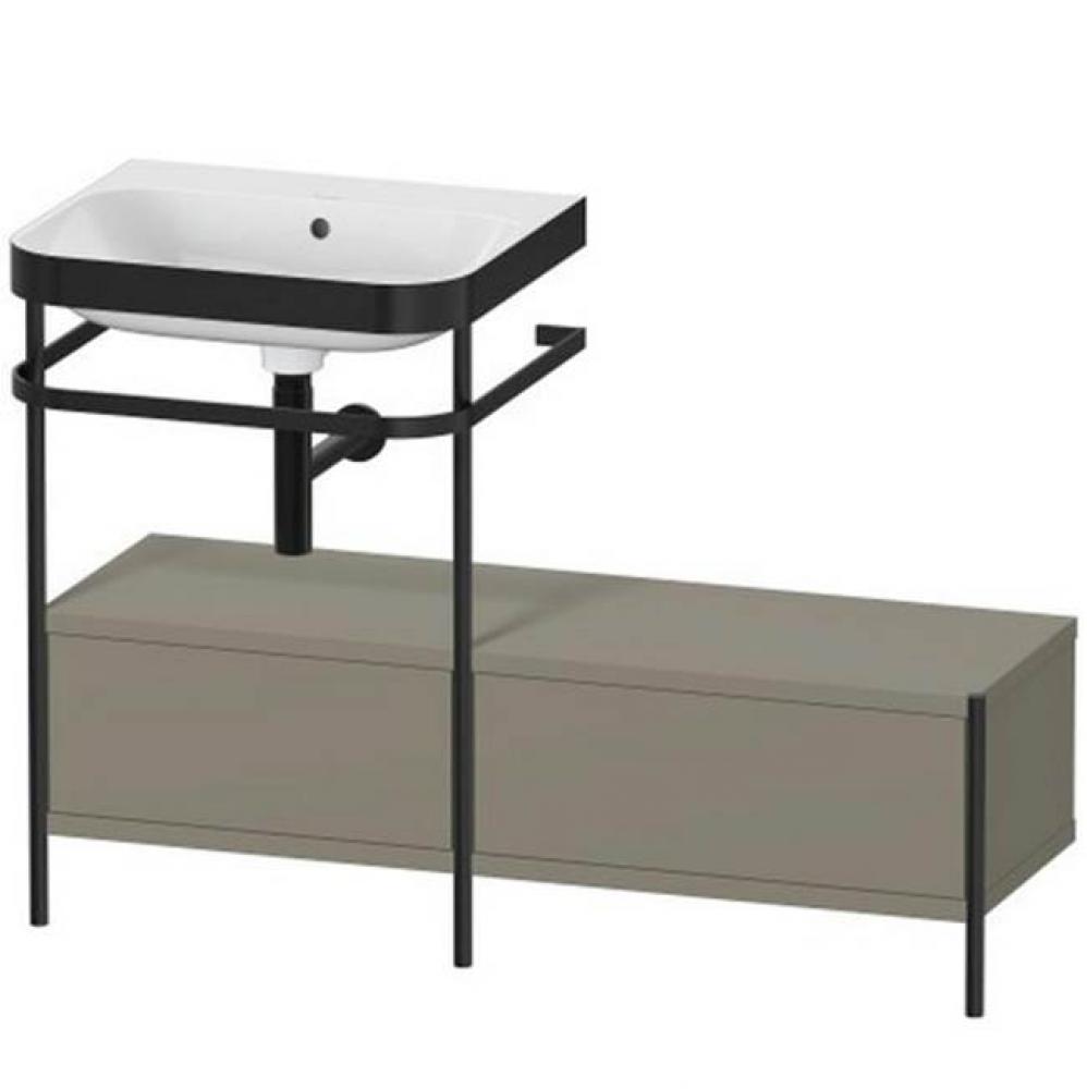 Happy D.2 Plus C-Bonded Vanity Kit with Sink and Metal Console Stone Gray