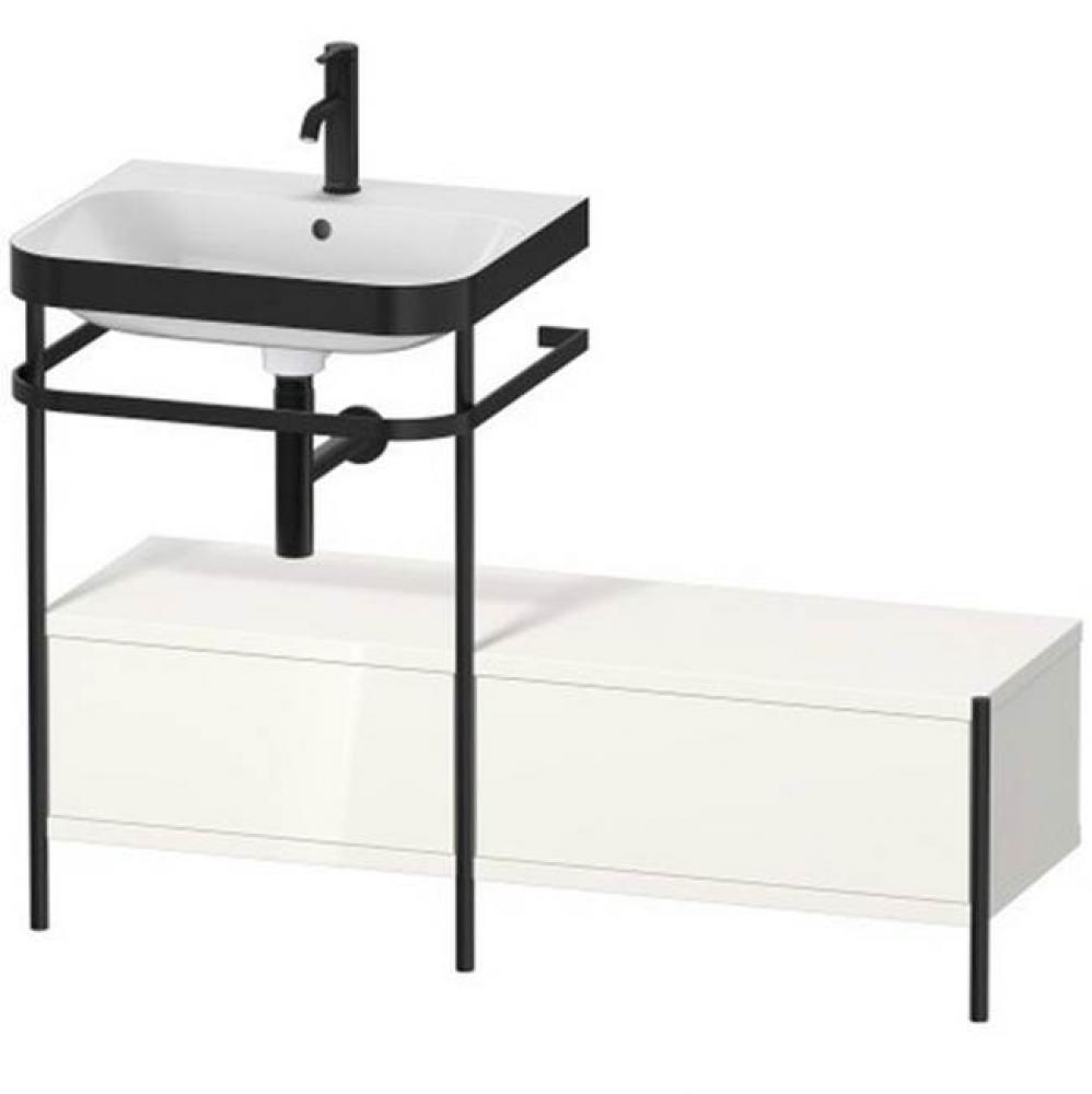 Happy D.2 Plus C-Bonded Vanity Kit with Sink and Metal Console White