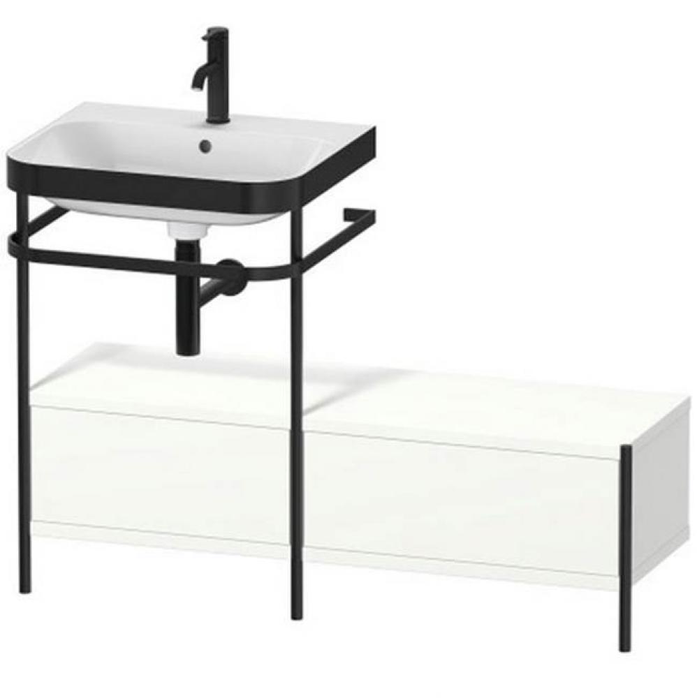 Happy D.2 Plus C-Bonded Vanity Kit with Sink and Metal Console White