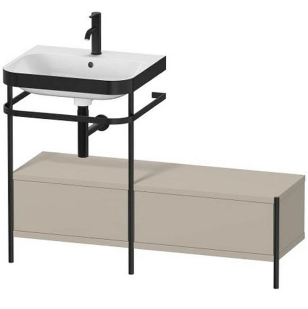 Happy D.2 Plus C-Bonded Vanity Kit with Sink and Metal Console Taupe