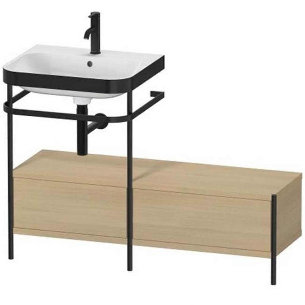 Happy D.2 Plus C-Bonded Vanity Kit with Sink and Metal Console Mediterranean Oak