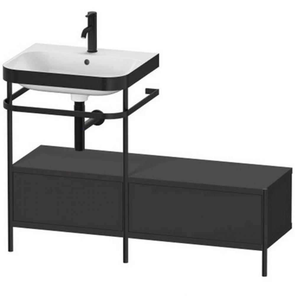 Happy D.2 Plus C-Bonded Vanity Kit with Sink and Metal Console Graphite