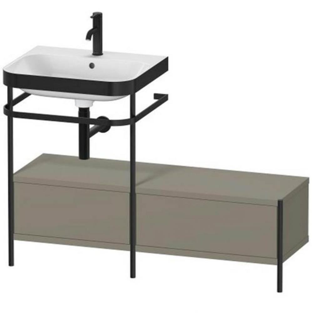 Happy D.2 Plus C-Bonded Vanity Kit with Sink and Metal Console Stone Gray