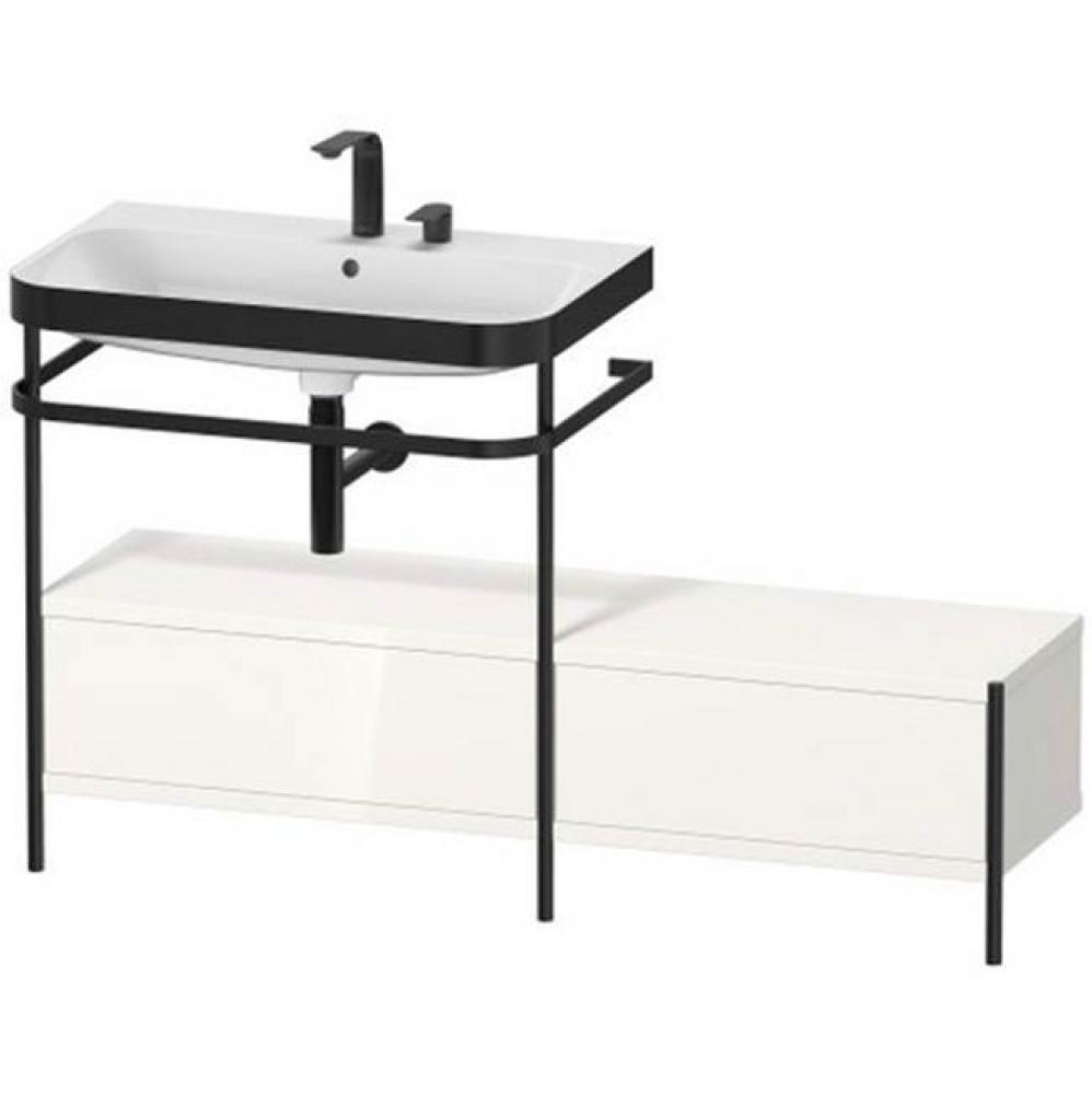 Happy D.2 Plus C-Bonded Vanity Kit with Sink and Metal Console White