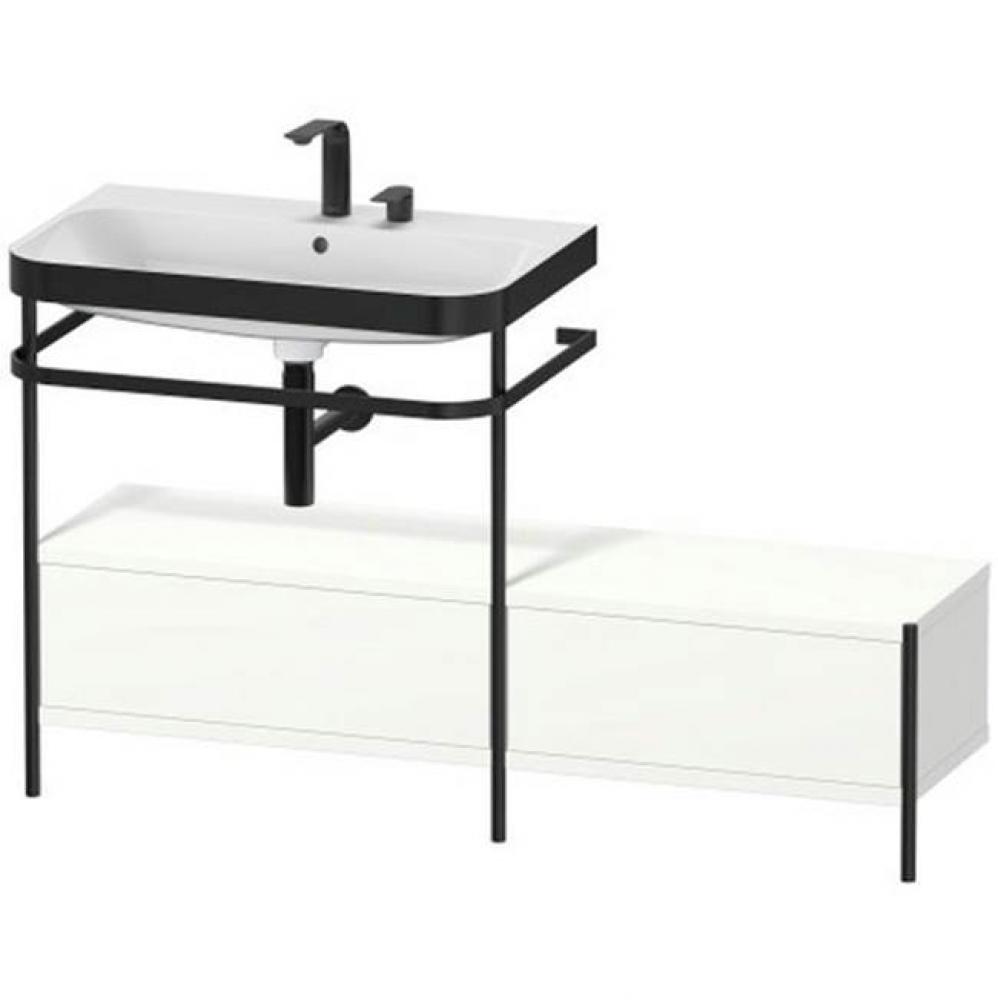 Happy D.2 Plus C-Bonded Vanity Kit with Sink and Metal Console White