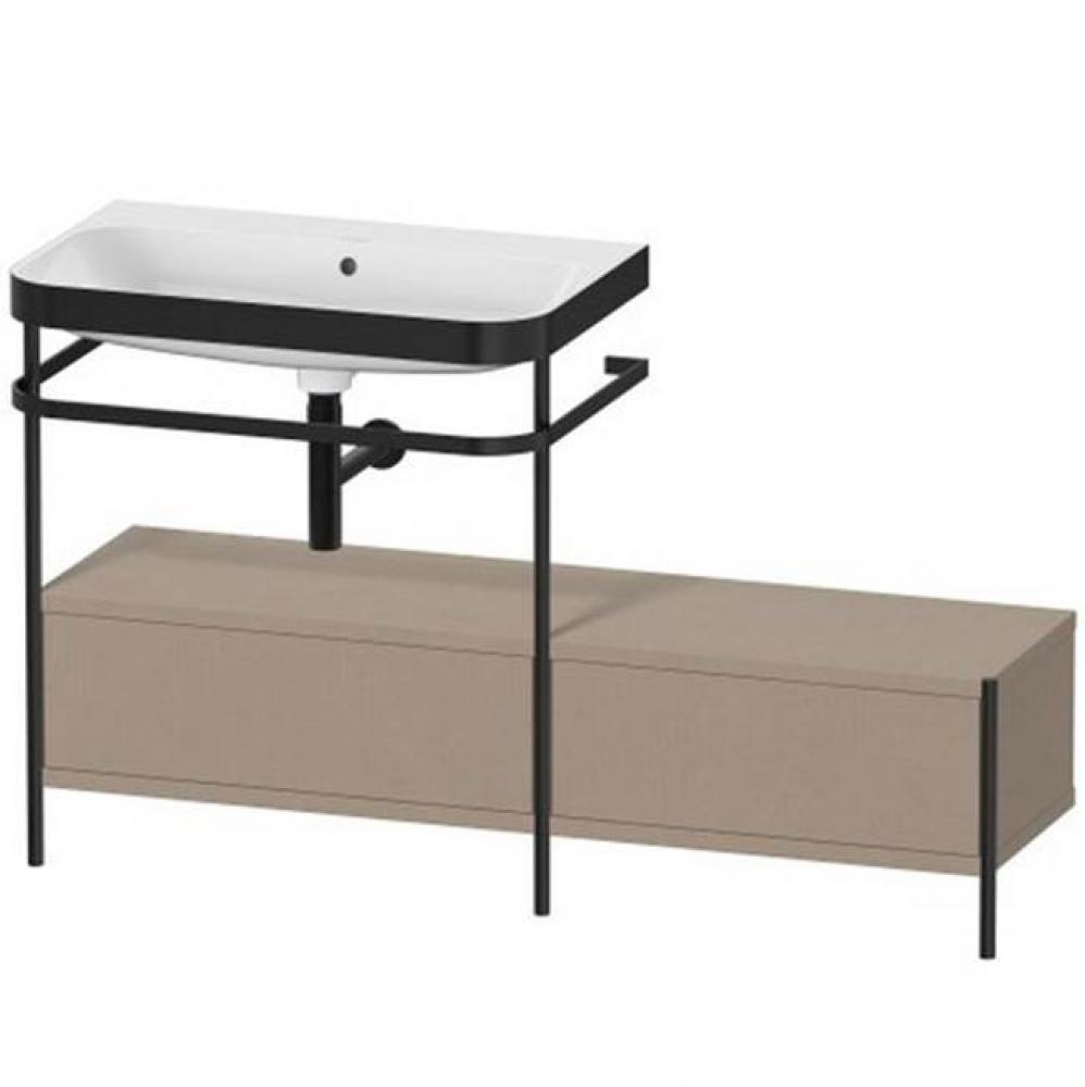 Happy D.2 Plus C-Bonded Vanity Kit with Sink and Metal Console Linen