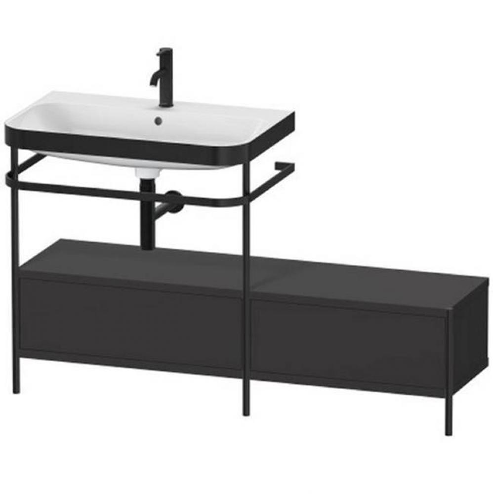 Happy D.2 Plus C-Bonded Vanity Kit with Sink and Metal Console Graphite