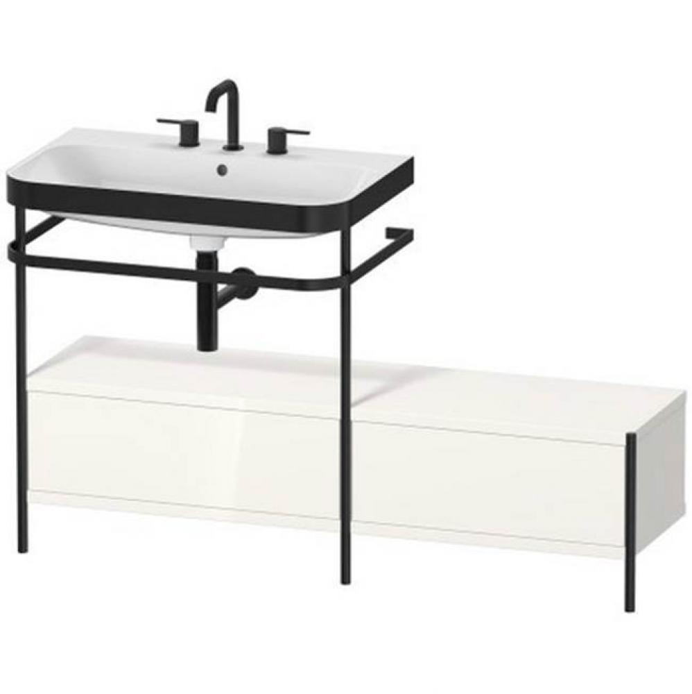 Duravit Happy D.2 Plus C-Bonded Set With Metal Console  White High Gloss