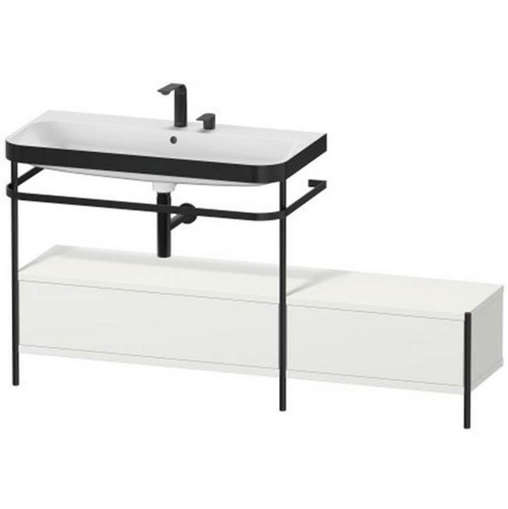 Happy D.2 Plus C-Bonded Vanity Kit with Sink and Metal Console Nordic White