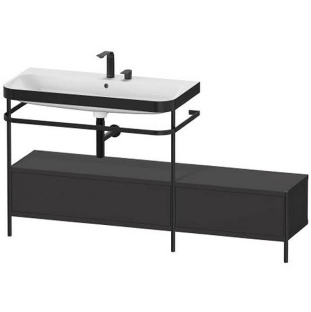 Happy D.2 Plus C-Bonded Vanity Kit with Sink and Metal Console Graphite