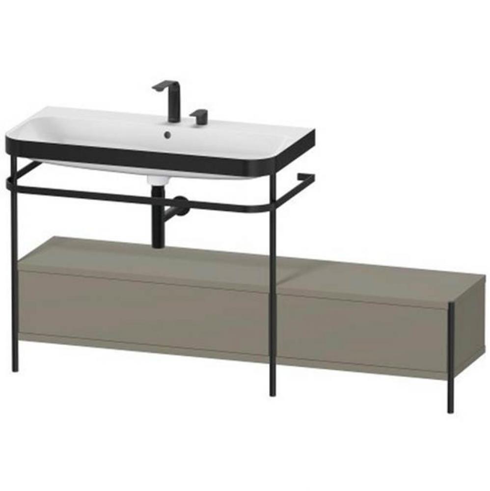 Happy D.2 Plus C-Bonded Vanity Kit with Sink and Metal Console Stone Gray