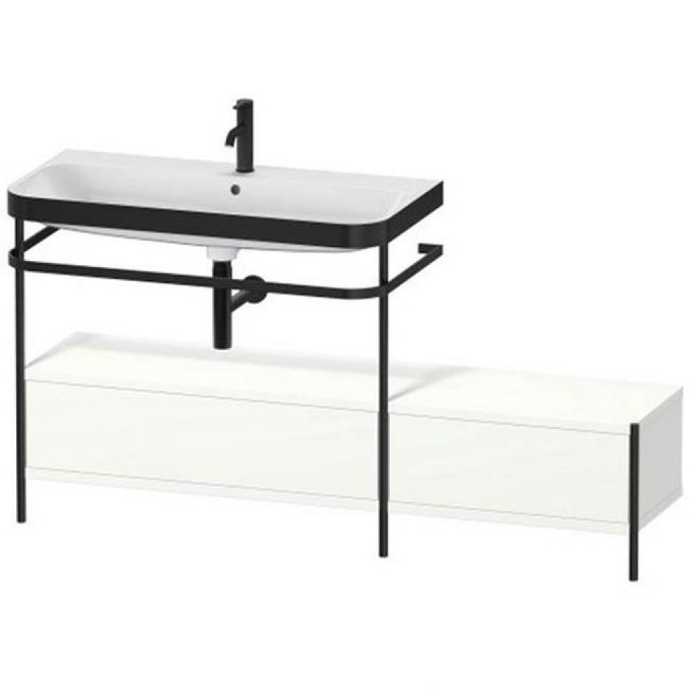 Happy D.2 Plus C-Bonded Vanity Kit with Sink and Metal Console White