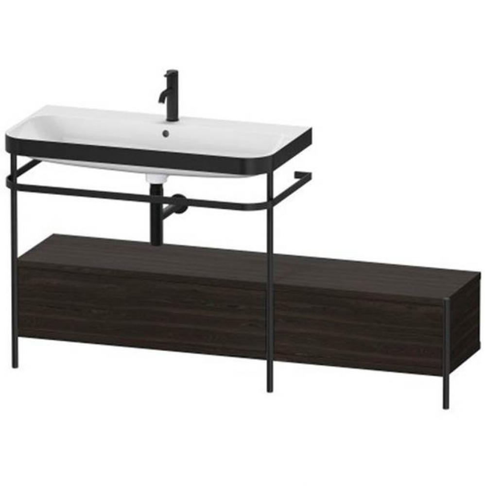 Happy D.2 Plus C-Bonded Vanity Kit with Sink and Metal Console Walnut Brushed