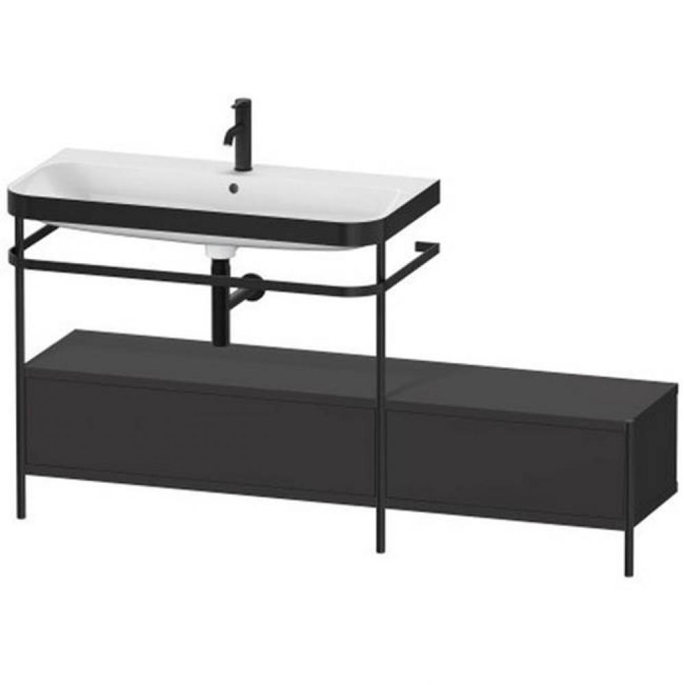 Happy D.2 Plus C-Bonded Vanity Kit with Sink and Metal Console Graphite