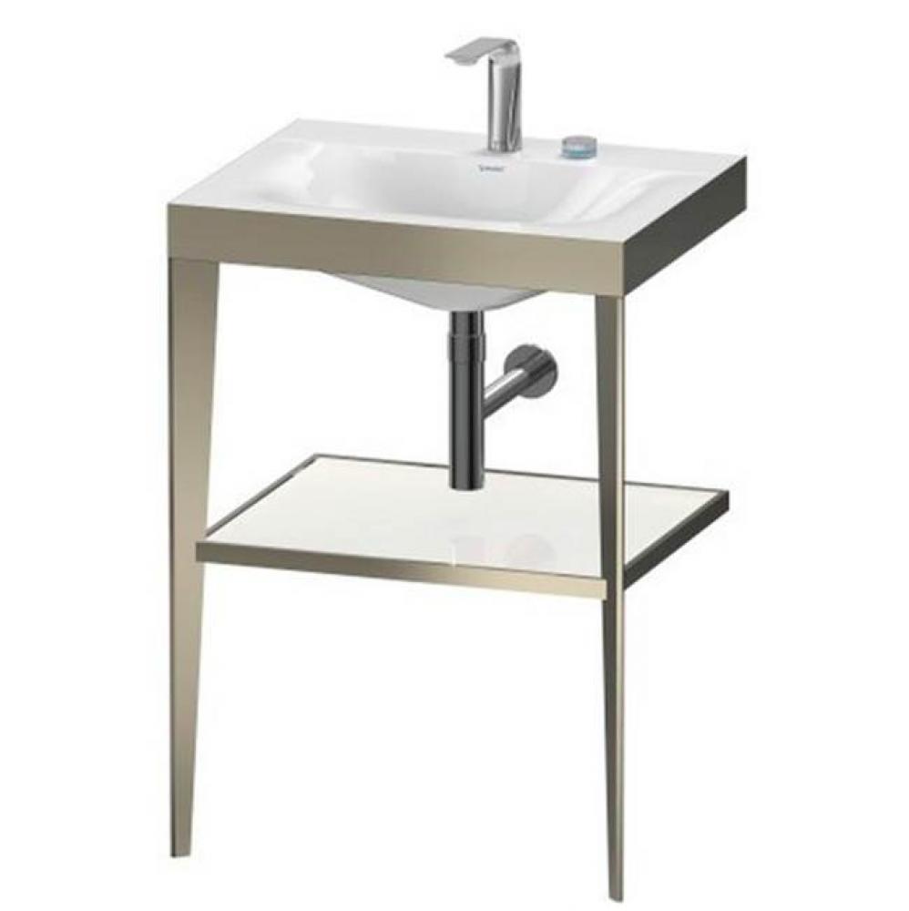 Duravit XViu C-Bonded Vanity Kit with Sink and Metal Console White|Champagne