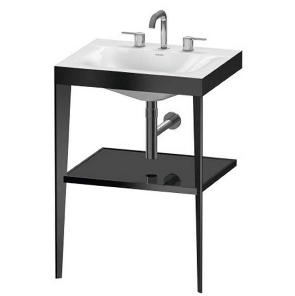 Duravit XViu C-Bonded Set With Metal Console  Black High Gloss