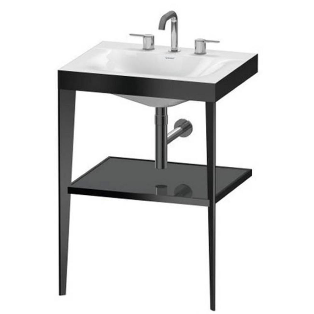 Duravit XViu C-Bonded Set With Metal Console  Flannel Gray High Gloss