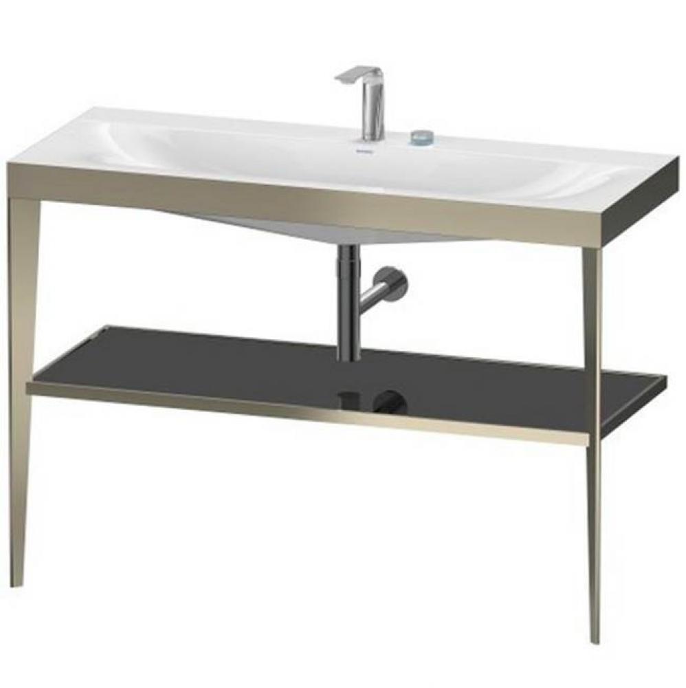 Duravit XViu C-Bonded Vanity Kit with Sink and Metal Console Black|Champagne