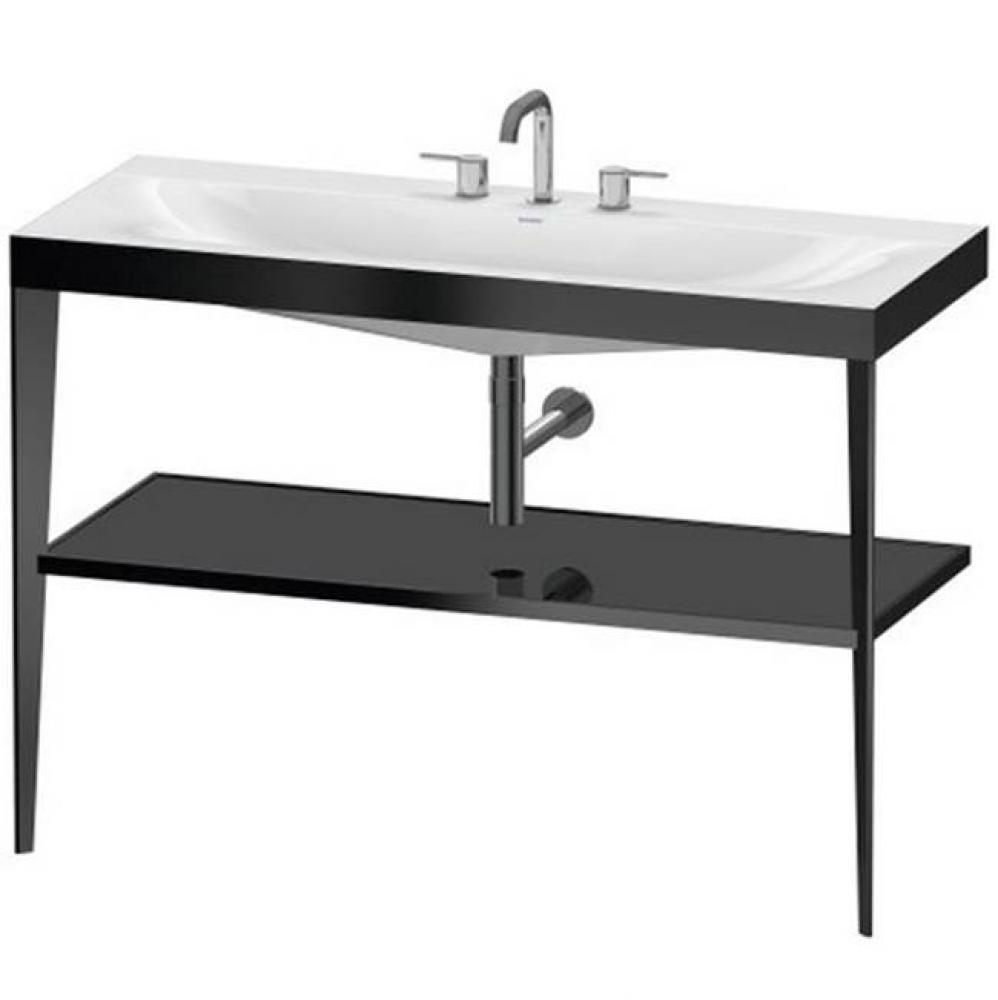 Duravit XViu C-Bonded Set With Metal Console  Black High Gloss