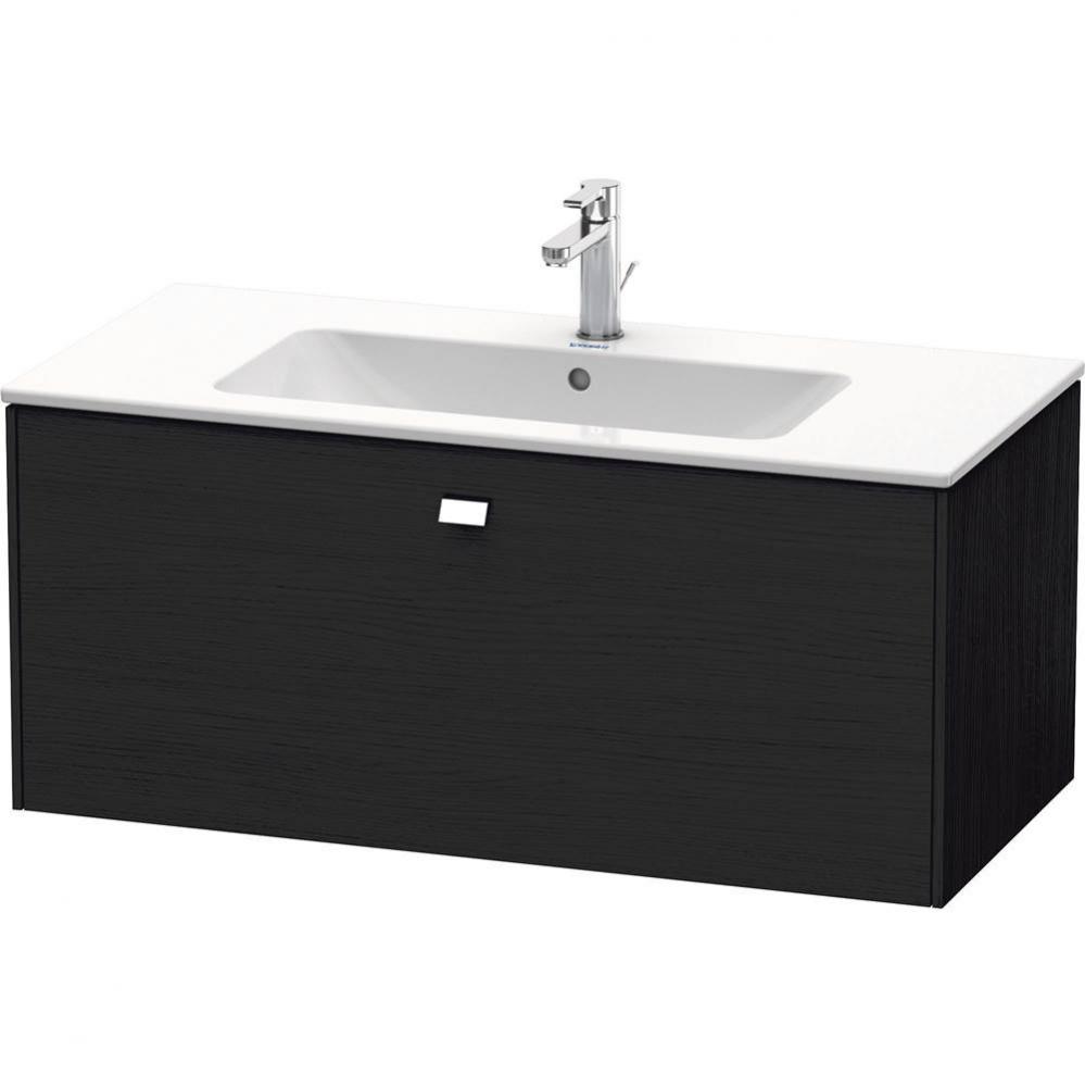 Brioso One Drawer Wall-Mount Vanity Unit Oak Black