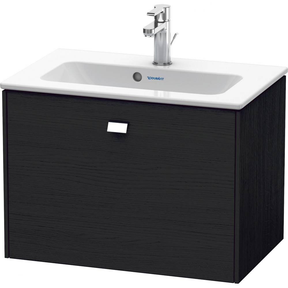 Brioso One Drawer Wall-Mount Vanity Unit Oak Black