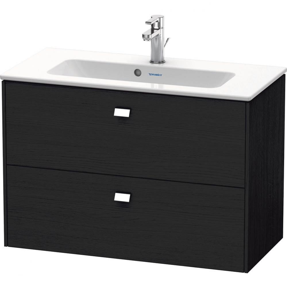 Brioso Two Drawer Wall-Mount Vanity Unit Oak Black